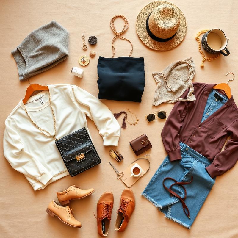 Boutique retail flat lay